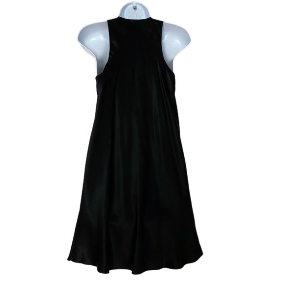 Guess Marciano 100% Silk Black/Purple Reversible Sleeveless Knee Length Dress S - Picture 8 of 11